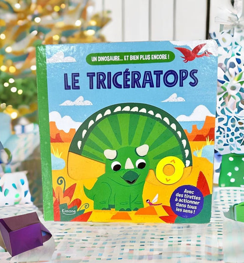 法文精裝觸覺玩玩紙板書 LE TRICÉRATOPS 三角龍